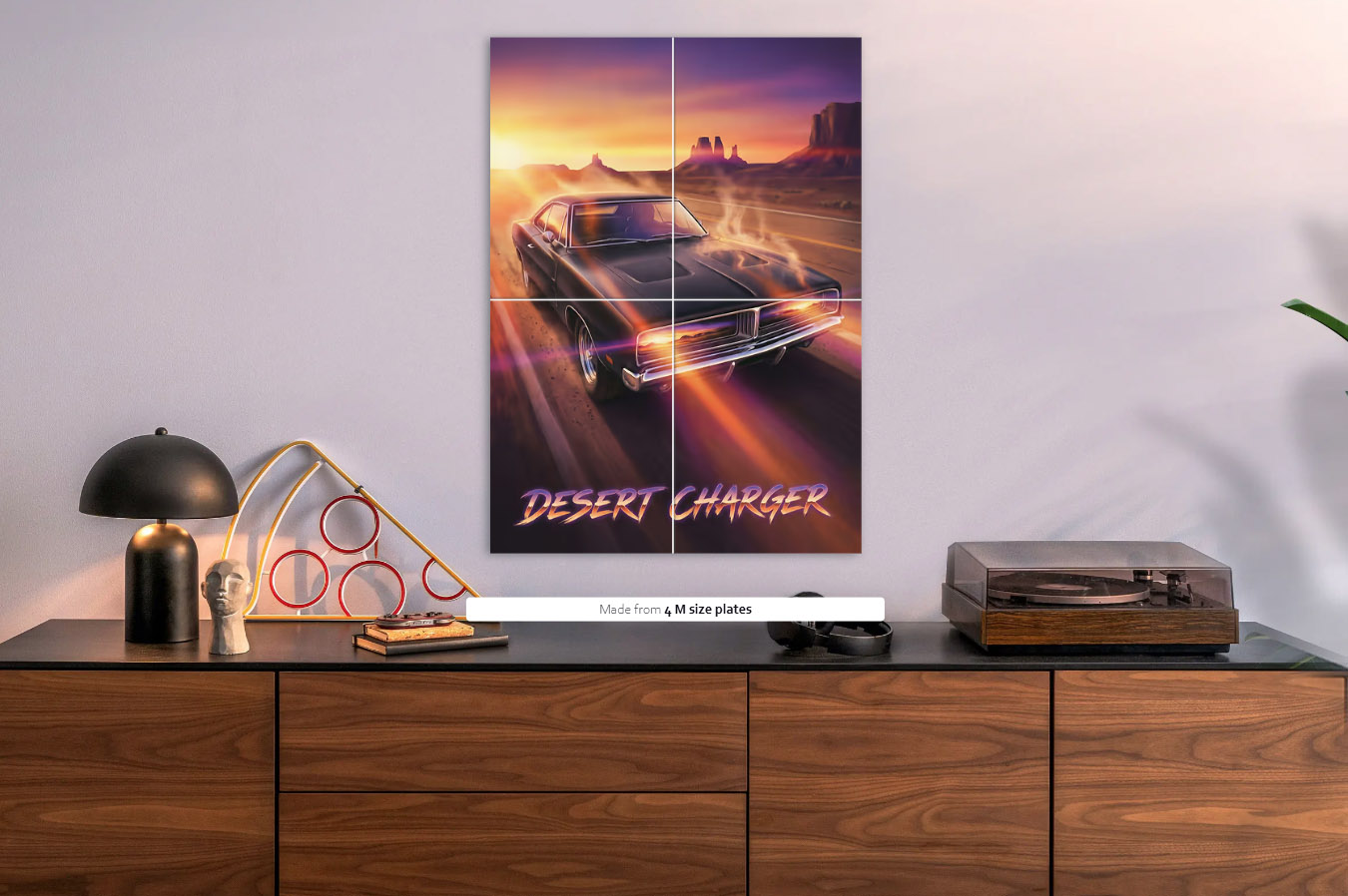 Desert Charger Retro Poster